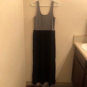 LOFT Gray & Black Maxi Dress
